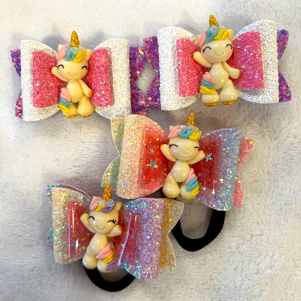 Kid’s Unicorn Clip and Hair Tie!